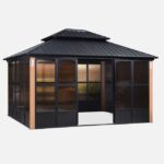 PURPLE LEAF 14-ft x 12-ft Sumroom Wood Grain - Black Top