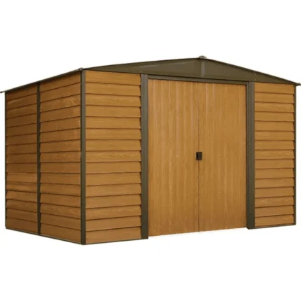 lansaro llc lansaro arrow woodridge shed durable metal storage woodgrain finish 01 20260407191502 f203a0a7.webp