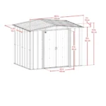 lansaro llc lansaro newport 2 tone eggshell coffee galvanized metal shed sliding lockable 05 20260407191657 52c23c74.webp