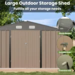 lansaro llc lansaro veikous 10ft outdoor metal storage shed gray 100sqft 04 20260407191459 950f3863.webp