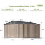 lansaro llc lansaro veikous 10ft outdoor metal storage shed gray 100sqft 06 20260407191459 e80570b8.webp